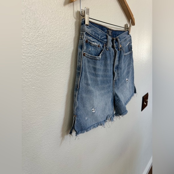 Abercrombie & Fitch Light Blue Distressed Jean Shorts - Picture 5 of 8